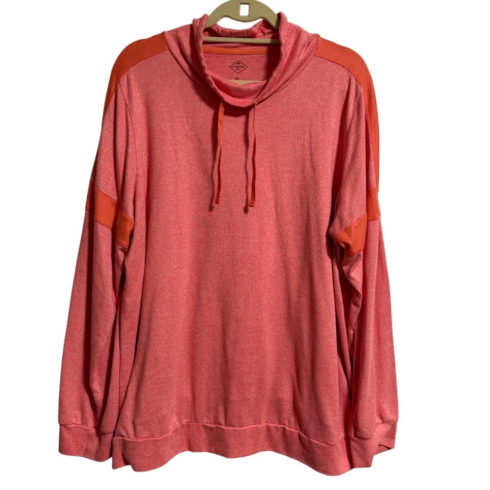 St. Johns Bay Womens XXL Active Cowl Neck Pullover Sweatshirt Coral